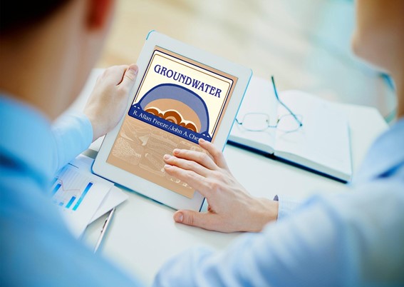 Groundwater book Book cover on tablet