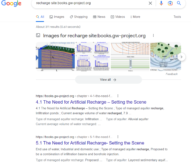 Recharge results on google